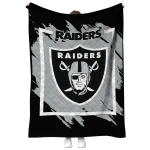 las vegas raiders block border black quilt blanket best selling