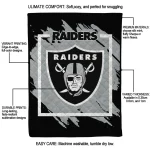 las vegas raiders block border black quilt blanket best selling