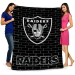 las vegas raiders brick grid black quilt blanket best selling