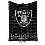 las vegas raiders brick grid black quilt blanket best selling