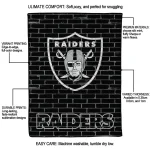 las vegas raiders brick grid black quilt blanket best selling