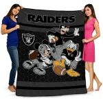 las vegas raiders disney football black quilt blanket best selling