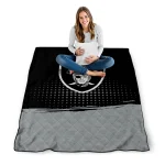 las vegas raiders dot illusion black quilt blanket best selling