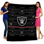 las vegas raiders handdrawn stripes black quilt blanket best selling