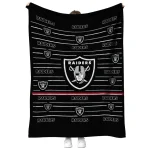 las vegas raiders handdrawn stripes black quilt blanket best selling