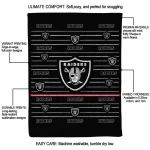 las vegas raiders handdrawn stripes black quilt blanket best selling