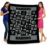 las vegas raiders helmet heart black quilt blanket best selling