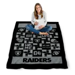 las vegas raiders helmet heart black quilt blanket best selling