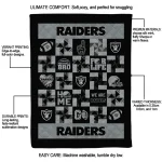 las vegas raiders helmet heart black quilt blanket best selling