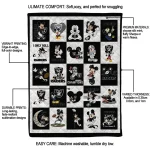 las vegas raiders mickey pattern black white quilt blanket best selling