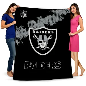 las vegas raiders shield badge black quilt blanket best selling