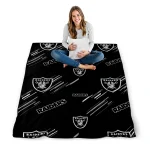 las vegas raiders sketch lines black quilt blanket best selling