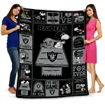 las vegas raiders snoopy love black quilt blanket best selling