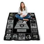 las vegas raiders snoopy love black quilt blanket best selling
