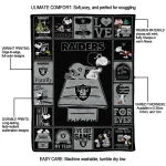 las vegas raiders snoopy love black quilt blanket best selling