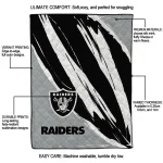 las vegas raiders stroke art black white quilt blanket best selling