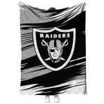 las vegas raiders wild lines black white quilt blanket best selling