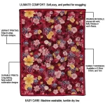liberty flames hibiscus foliage red quilt blanket best selling
