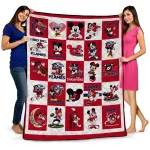 liberty flames mickey mouse motif red white quilt blanket best selling