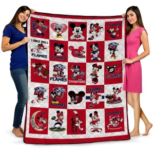 liberty flames mickey mouse motif red white quilt blanket best selling