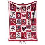 liberty flames mickey mouse motif red white quilt blanket best selling