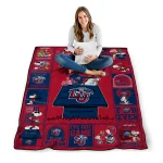 liberty flames snoopy love red quilt blanket best selling