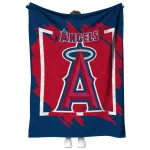 los angeles angels block border blue quilt blanket best selling