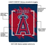 los angeles angels block border blue quilt blanket best selling