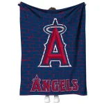 los angeles angels brick grid blue quilt blanket best selling