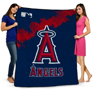 los angeles angels league patch blue quilt blanket best selling