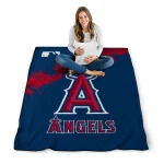 los angeles angels league patch blue quilt blanket best selling