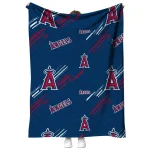 los angeles angels sketch lines blue quilt blanket best selling