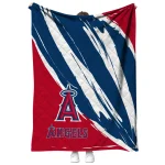 los angeles angels stroke art blue white quilt blanket best selling