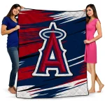 los angeles angels wild lines blue white quilt blanket best selling