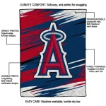 los angeles angels wild lines blue white quilt blanket best selling