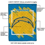 los angeles chargers block border blue quilt blanket best selling