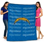 los angeles chargers bold red blue quilt blanket best selling
