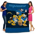 los angeles chargers disney football blue quilt blanket best selling