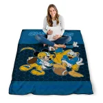 los angeles chargers disney football blue quilt blanket best selling