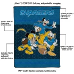 los angeles chargers disney football blue quilt blanket best selling