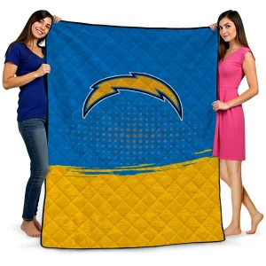 los angeles chargers dot illusion blue quilt blanket best selling