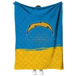 los angeles chargers dot illusion blue quilt blanket best selling