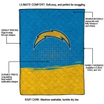 los angeles chargers dot illusion blue quilt blanket best selling