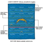 los angeles chargers handdrawn stripes blue quilt blanket best selling