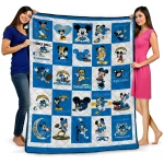 los angeles chargers mickey pattern blue white quilt blanket best selling