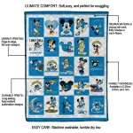 los angeles chargers mickey pattern blue white quilt blanket best selling