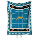 los angeles chargers mickey player blue quilt blanket best selling
