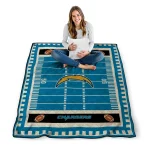 los angeles chargers mickey player blue quilt blanket best selling