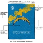 los angeles chargers shield badge blue quilt blanket best selling
