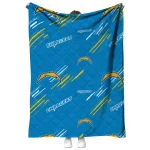 los angeles chargers sketch lines blue quilt blanket best selling
